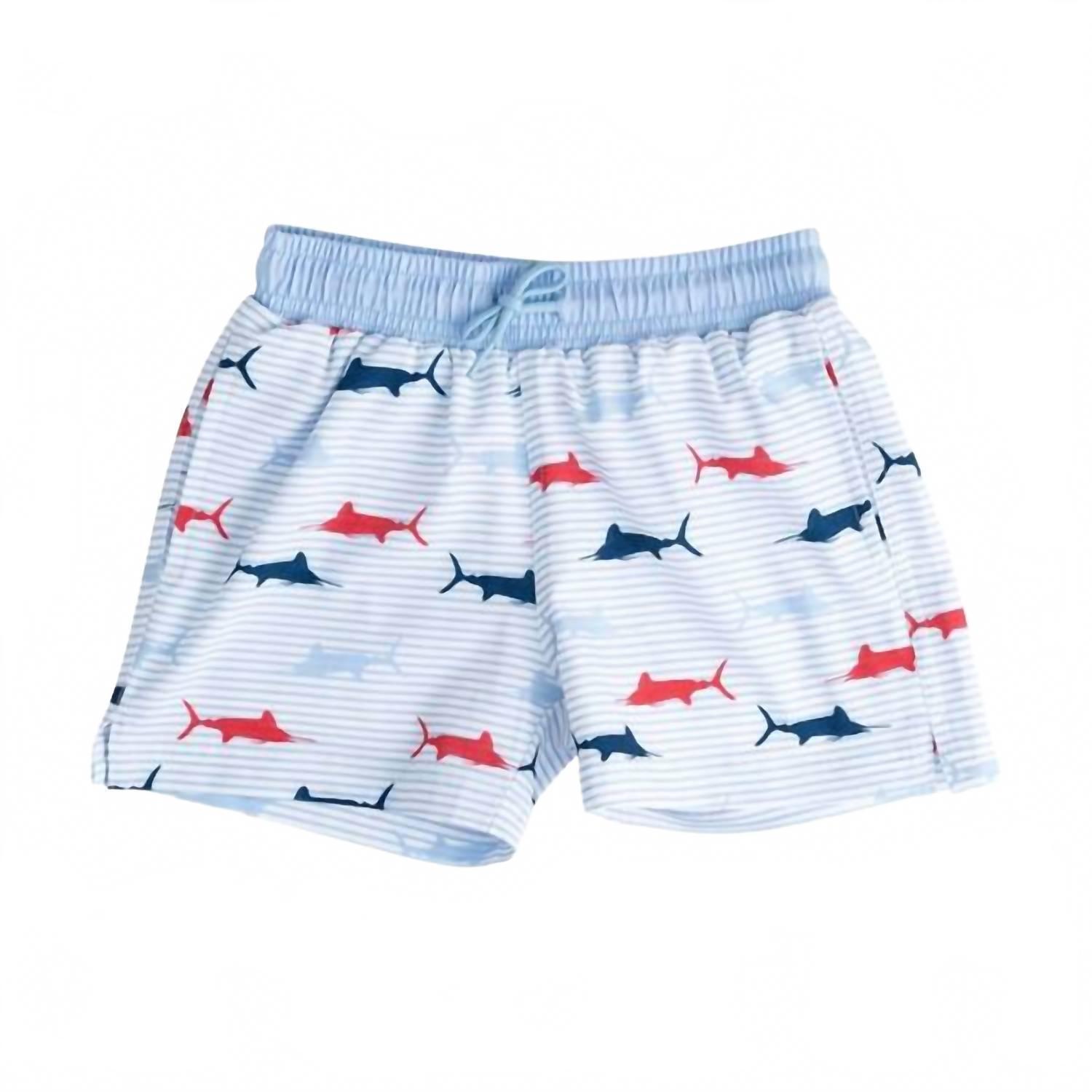 New Prodoh Boys Boogie Board Swim Trunk In Windsurfer Fish Print